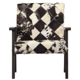 Festnight Fauteuil de Salon | Fauteuil en Cuir véritable Luxueux | Fauteuil de Bureau | Fauteuil Relax pour Canapé | Noir et Blanc