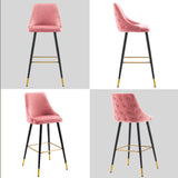 DUHOME Tabouret de Bar, Set de 2 Tabourets en Velours, Chaise de Bar Tabouret de Bar Design Moderne Tabouret de Bar avec Pieds en Métal pour Cuisine Bistro Café Comptoir, Rose