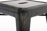 CLP Tabouret en Métal Armin Empilable - Hauteur Assise 46 cm - Tabouret de Cuisine Carré - Chaise Multi Usage - Charge Max. 200 kg Couleurs au Choix : Noir-Or