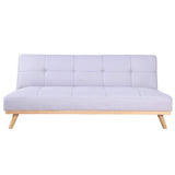 marcKonfort Canape lit Clic Clac 3 Places RIMEN Gris tapissé en tisu 100% Polyester, Pieds en Bois