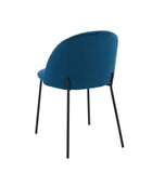 BAITA Brooklyn Chaise en Velours, Bleu Paon, h78cm