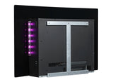 Cheminée électrique murale Egton, vitre bombée noire, 1 & 2 kW, Télécommande programmable 7 jours (L 910 mm x H 580 mm x P 180 mm)