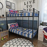 Métal lit simple superposé 2 personnes chambre à deux lits enfants de cadre de lit meubles,Black