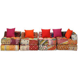 vidaXL Canapé-lit Modulable à 4 places Tissu Patchwork Canapé Convertible