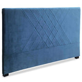 Menzzo Diam Tête de lit, Velours, Bleu, 160