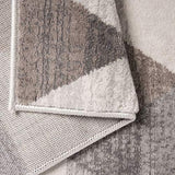 mynes Home Tapis moderne à poils courts en beige, gris, marron avec motif géométrique triangulaire, convient également comme tapis de salon et chambre d'enfant (120 x 170 cm)