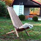BOGATECO Transat Pliable en Bois de Jardin | 100 x 55 x 30 cm | Longueur du Dossier 90 cm | Lit de Soleil | Chaise Longue Relax de Plage | Confortable, Stable et Fonctionnel | Brun