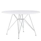 SKLUM Table Brich Scand Brich MDF Ø120 Métallisée Chromé Blanc - (Plus de Couleurs)