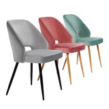 SONGMICS Lot de 2 Chaises de Salle à Manger, Chaise de Loisirs Moderne en Velours, Rose LDC81PK