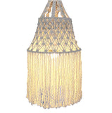 Macramé Corde Coton en Tissu Abat-Jour Plafond, Moderne Macramé Lampe Lustre LumièRe Confortable, BOHO-Chic TisséS à La Main Maison Décor Suspendu, Lampes D'éClairage pour Enfants,W11.8''xH23.6''