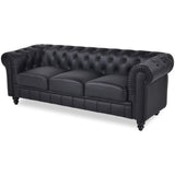 Canapé Chesterfield Noir 3 places