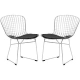 Chaise De Salle à Manger En Fer Moderne, Chaise Creuse, Fauteuil Décoration De Maison Moderne Avec Chaise En Café, (ensemble De 2),Noir