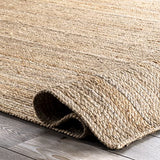 nuLOOM tissé à la Main Rigo Jute Tapis Zone Tapis, Naturel, 9' x 12'