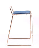 KAYELLES Rosso Lot de 2 chaises de Bar Design Filaire en métal - Coussin en Velours (Or Rose)