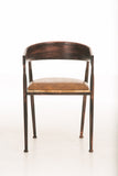 CLP Chaise de Bar Design Industriel Belvedere I Tabouret de Bar Style Industriel Assise Rembourrée Accoudoirs et Dossier I Chaise de Bistro Pieds en Bois I Couleur: Bronze