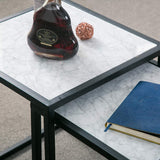 XWZJY Marbre Nordique Tables gigognes, Table Basse 2 pièces, Carré Table d'appoint empilable pour Le Salon Accueil, 40 x 40 x 45 cm + 45 x 45 x 50 cm