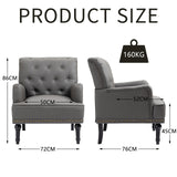 SEPNINE Fauteuil Classique en Cuir synthétique - pour Salon et Chambre - Charge maximale : 150 kg (Gris)