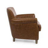 ARREDinITALY Fauteuil Marron Vintage avec revêtement en Similicuir. - Livraison au Plan