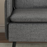 HOMCOM Fauteuil scandinave Dossier capitonné avec Passepoil en Tissu 76 x 68 x 80 cm | Gris et Pieds en métal Noir et doré