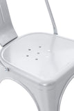 CLP Chaise Empilable en métal Belgrad - Chaise avec Dossier Haut Pieds avec Patins de Protection - Hauteur Assise 46 cm - Chaise de Cuisine Argent