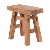 DESIGN DELIGHTS Tabouret en bois rustique vintage 40" | Bois dur recyclé, 43 x 45 x 27 cm (H x l x P) | Tabouret en bois massif, tabouret | Couleur : 08 miel ciré