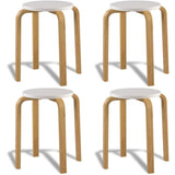 vidaXL 4X Tabourets Empilables Bois Cintré Chaise Siège Bar Maison Intérieur