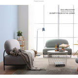 XZKHL Modern Accent Fabric Chair Einzelsofa Bequemer gepolsterter Sessel Wohnzimmermöbel, Keine Armlehne Schmiedeeisengestell, Pebble Design, Rosa, Einzelposition, Grün, Doppelplatz