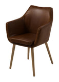 Morteens Chaise à accoudoirs Nicholas I - Imitation Cuir - Chocolat