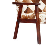 YiYueTrade Fauteuil Blanc et Marron Cuir véritable de chèvre