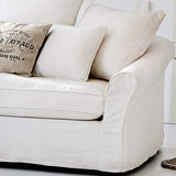 Loberon Canapé Long Beach - pin - H/L/P env. 87/204 / 99 cm - crème