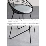 lxn Tabouret de bar Noir de simplicité Moderne, chaises Hautes de Salle à Manger rembourrées avec Tabouret Haut et Dos Creux, Pieds de Coussin en Coton Gris - 1pcs