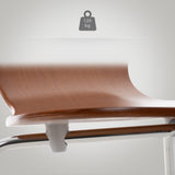 Chaise Empilable Calisto en Bois - Assise Ergonomique - Chaise de Salle d'Attente en Bois Chaise, Hauteur Assise 45 cm -Couleurs au Choix:, Couleur:Marron