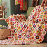 MIGUOR Couverture en crochet faite à la main style campagnard avec tapisserie pour climatisation 149,9 x 99,8 cm