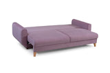 MEUBLO Canapé Convertible en Velours 3 Places Tissu Saphir (Noir)