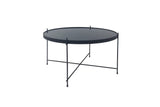Homexperts Trend Table Basse, Verre, Noir, 70cm Durchmesser