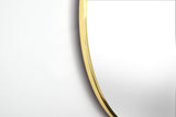 Innova Home Isla Contemporain Doré Miroir Mural Circulaire W/Laiton Cadre en métal, Rond 40 cm