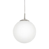 Eglo 85263 Suspension Rondo Nickel mat avec verre opale/mat, diamètre 30 cm