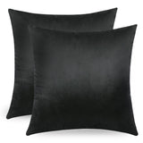 MIULEE 2 Housses de Coussin en Velours Décoratif Canapé Outgeek Home Decor Taie d'oreiller Super Doux Decoration Maison Salon Chambre pour Canapé Clic Clac 45 x45 cm 18"x18" Noir