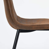 LeMonde Chaise de Salle à Manger Lot de 4 Chaises Salle à Manger Chaises de Cuisine Vintage en Suede Cuir Brun