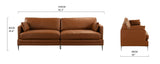 BHDesign HADRIEN - Canapé Moderne Contemporain - Cuir véritable - Marron Clair