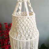 Macramé Corde Coton en Tissu Abat-Jour Plafond, Moderne Macramé Lampe Lustre LumièRe Confortable, BOHO-Chic TisséS à La Main Maison Décor Suspendu, Lampes D'éClairage pour Enfants,W11.8''xH23.6''