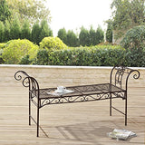[en.casa] Banc de Jardin Vintage Meuble Design Solide pour Usage Extérieur Métal 70 x 147 x 46 cm Bronze