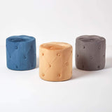 Homescapes Pouf Rond en Velours capitonné Windsor, Tabouret ou Repose-Pieds, Gris, 40 x 40 x 40 cm