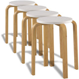 vidaXL 4X Tabourets Empilables Bois Cintré Chaise Siège Bar Maison Intérieur