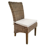 Meubletmoi Lot de 2 Chaises tressées en kubu Naturel de Salle à Manger - Style Osier rotin Exotique Classique Chic - Bora-Bora