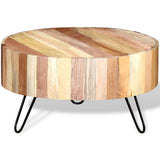 vidaXL Table Basse Bois de Récupération Massif Table d'Appoint Salon Canapé