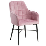 WOLTU 1 Chaise de Salle à Manger Fauteuil de Salon avec Velours Assise métal Pied,Rose BH81rs-1