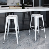 vidaXL 2 Tabourets de Bar Hauts Blanc Chaise de Bar Haute Tabourets Bar Mobilier de Bar
