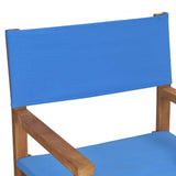 vidaXL Chaise de Metteur en Scène Chaise de Camping Chaise d'Extérieur Chaise de Jardin Chaise de Directeur Plage Bleu Bois de Teck Solide