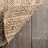 nuLOOM Tapis de sol Collection Rigo, en toile de Jute, tissé à la Main, style campagne, 180 cm, Rond